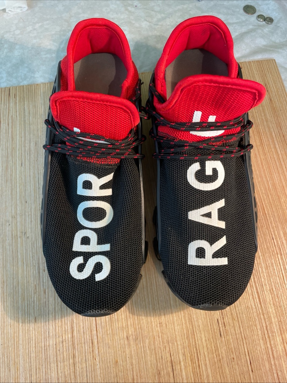 Black & Red SPORT RAGE Athletic Sneakers mens 8 women’s 9.5
